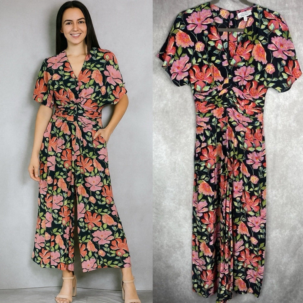 & Other Stories Peony Floral Print Cropped Jumpsuit Women's Size US 2